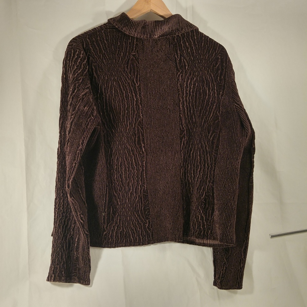 Rhonda Stark Brown Button Front Blazer Jacket M - Picture 2 of 5